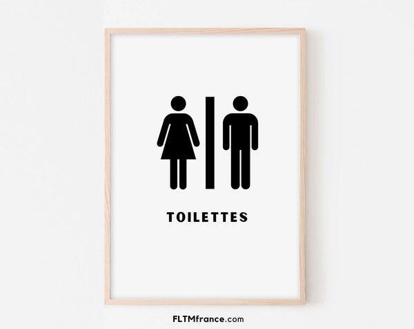 Affiche Indication des toilettes - Poster WC