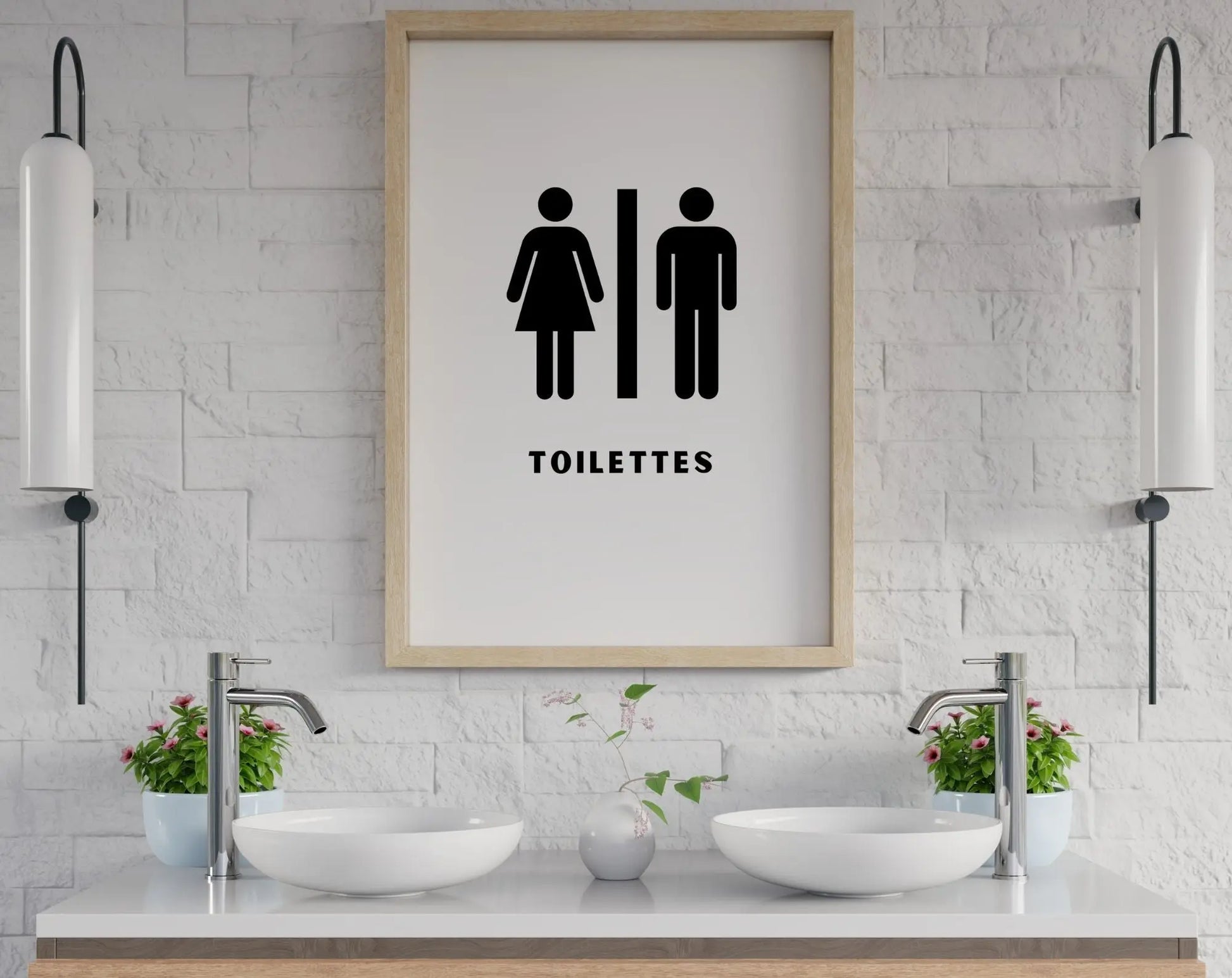 Affiche Indication des toilettes - Poster humour WC FLTMfrance