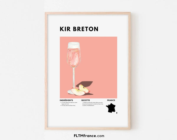 Affiche Kir Breton - Affiche recette de cocktail
