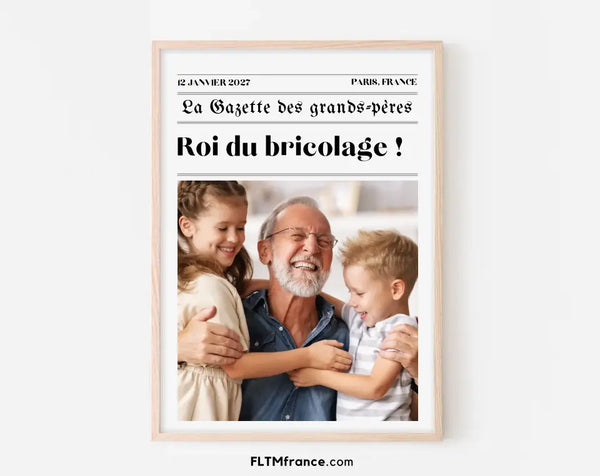 Affiche La Gazette des Grands-pères - Cadeau rétro et personnalisé pour papi