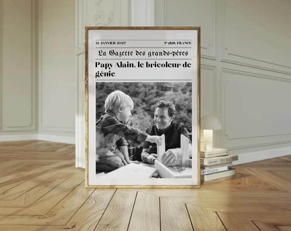 Affiche La Gazette des Grands-pères - Cadeau rétro et personnalisé pour papi FLTMfrance