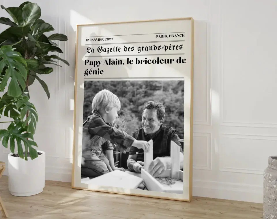 Affiche La Gazette des Grands-pères - Cadeau rétro et personnalisé pour papi FLTMfrance