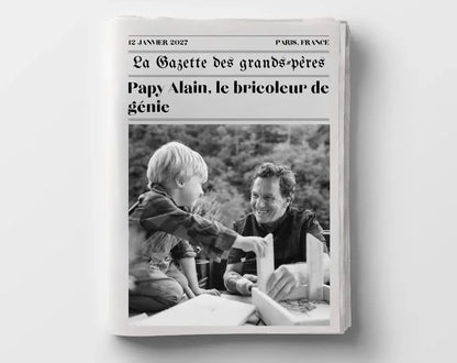 Affiche La Gazette des Grands-pères - Cadeau rétro et personnalisé pour papi FLTMfrance