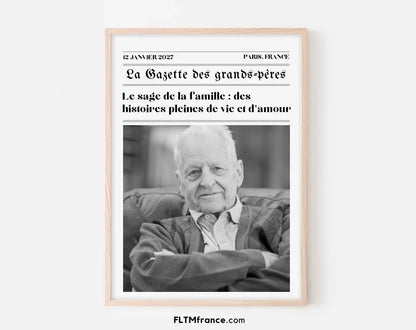 Affiche La Gazette des Grands-pères - Cadeau rétro et personnalisé pour papi FLTMfrance