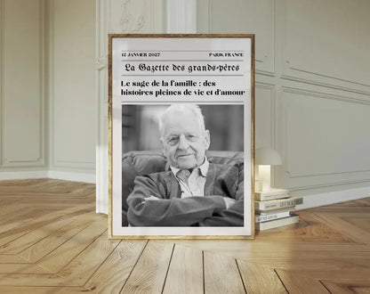 Affiche La Gazette des Grands-pères - Cadeau rétro et personnalisé pour papi FLTMfrance