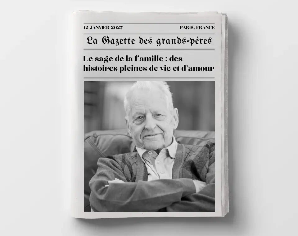 Affiche La Gazette des Grands-pères - Cadeau rétro et personnalisé pour papi FLTMfrance