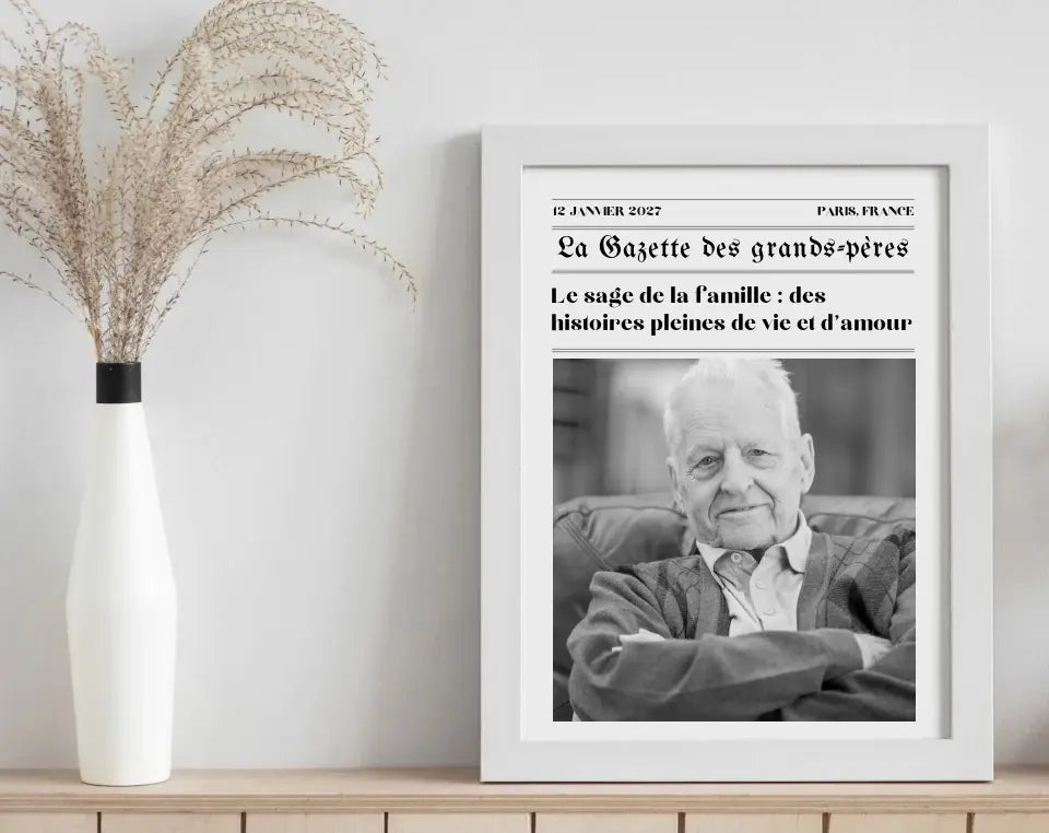 Affiche La Gazette des Grands-pères - Cadeau rétro et personnalisé pour papi FLTMfrance