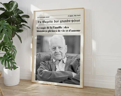 Affiche La Gazette des Grands-pères - Cadeau rétro et personnalisé pour papi FLTMfrance