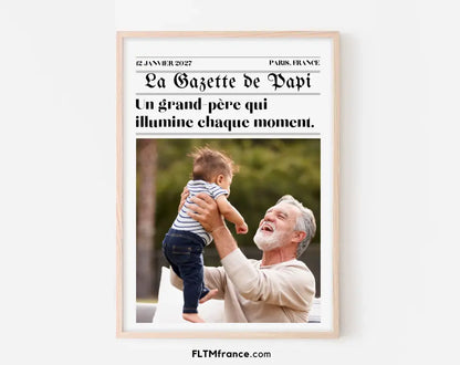 Affiche La Gazette des Grands-pères - Cadeau rétro et personnalisé pour papi FLTMfrance