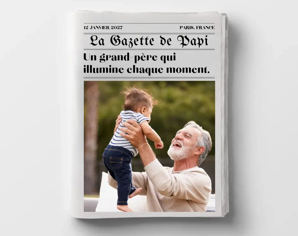 Affiche La Gazette des Grands-pères - Cadeau rétro et personnalisé pour papi FLTMfrance