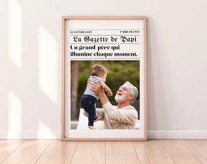 Affiche La Gazette des Grands-pères - Cadeau rétro et personnalisé pour papi FLTMfrance