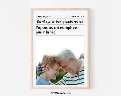 Affiche La Gazette des Grands-pères - Cadeau rétro et personnalisé pour papi FLTMfrance