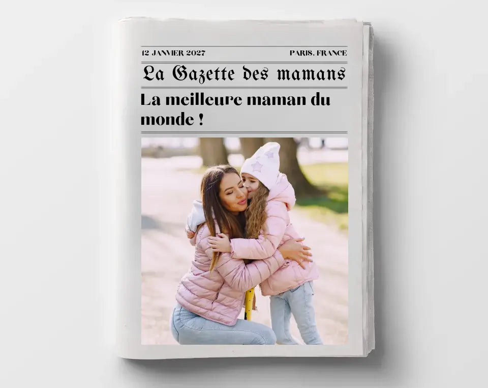 Affiche La Gazette des Mamans - Cadeau rétro et personnalisé pour maman FLTMfrance