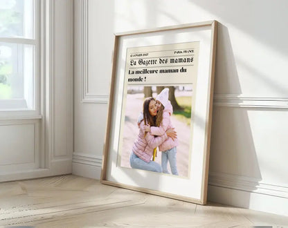 Affiche La Gazette des Mamans - Cadeau rétro et personnalisé pour maman FLTMfrance