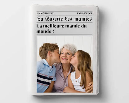 Affiche La Gazette des Mamies - Cadeau rétro et personnalisé pour grand-mère FLTMfrance