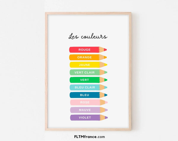 Affiche Les couleurs - Poster éducatif Montessori