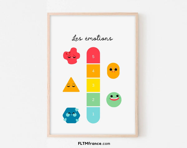 Affiche Les émotions - Poster éducatif Montessori