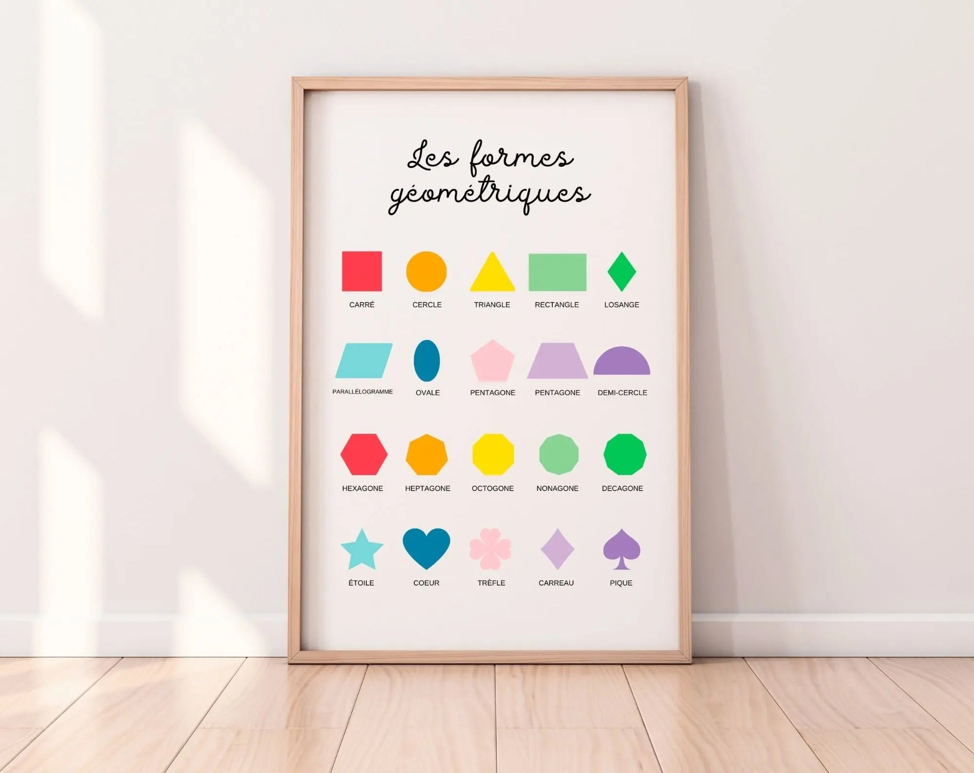 Affiche Les formes géométriques - Poster éducatif Montessori FLTMfrance