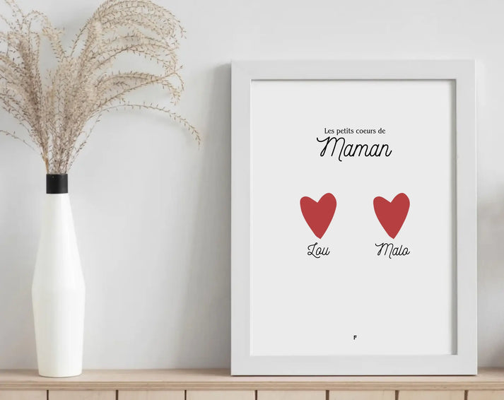 Boîte d'ombre personnalisée pour maman avec nom, cadre photo personnalisé en forme de cœur en forme de fleur séchée, cadeau d'anniversaire pour maman, grand-mère, famille (bleu