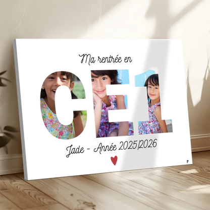 Affiche Ma rentrée en CE1 personnalisée FLTM