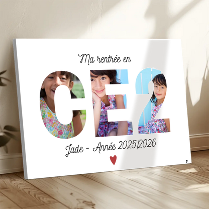 Affiche Ma rentrée en CE2 personnalisée FLTM