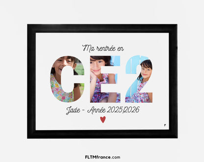 Affiche Ma rentrée en CE2 personnalisée FLTM
