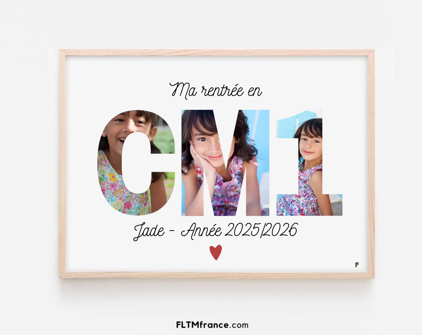 Affiche Ma rentrée en CM1 personnalisée FLTM