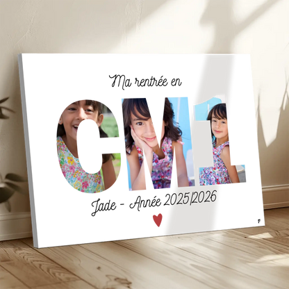 Affiche Ma rentrée en CM1 personnalisée FLTM