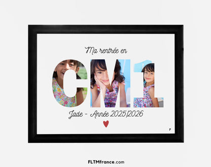 Affiche Ma rentrée en CM1 personnalisée FLTM