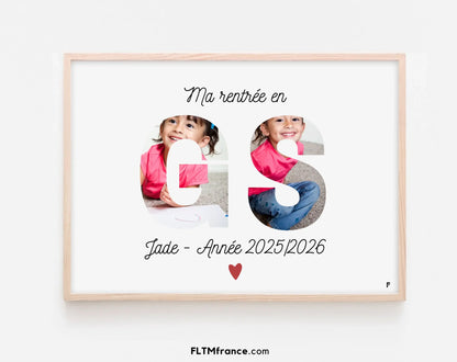 Affiche Ma rentrée en Grande Section personnalisée FLTM