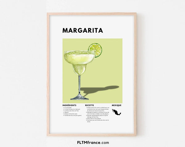Affiche Margarita - Affiche recette de cocktail