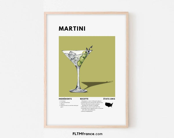 Affiche Martini - Affiche recette de cocktail