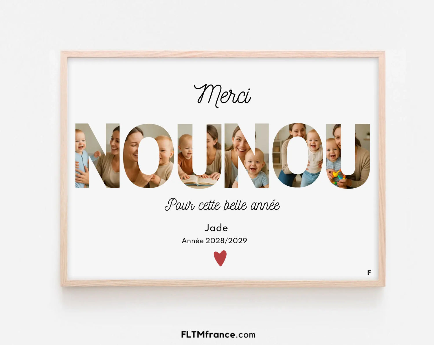 Affiche Merci Nounou personnalisée avec photos FLTM