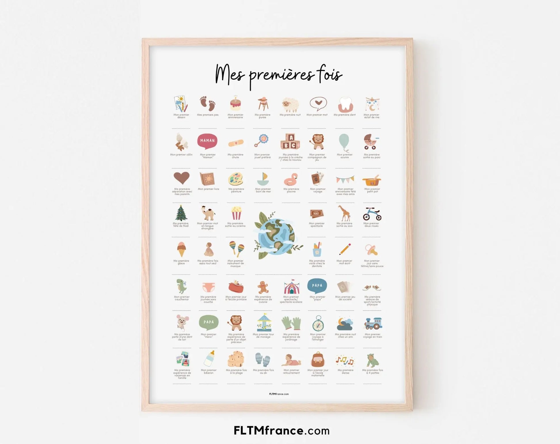 Affiche Mes premières fois - Cadeau naissance bébé FLTMfrance