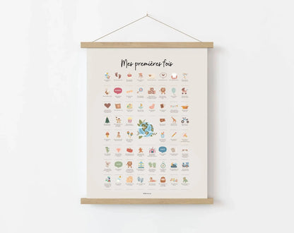 Affiche Mes premières fois - Cadeau naissance bébé FLTMfrance