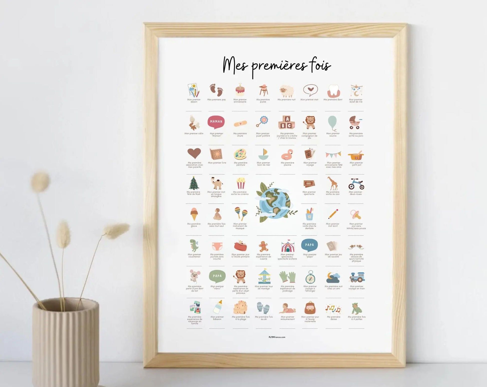 Affiche Mes premières fois - Cadeau naissance bébé FLTMfrance