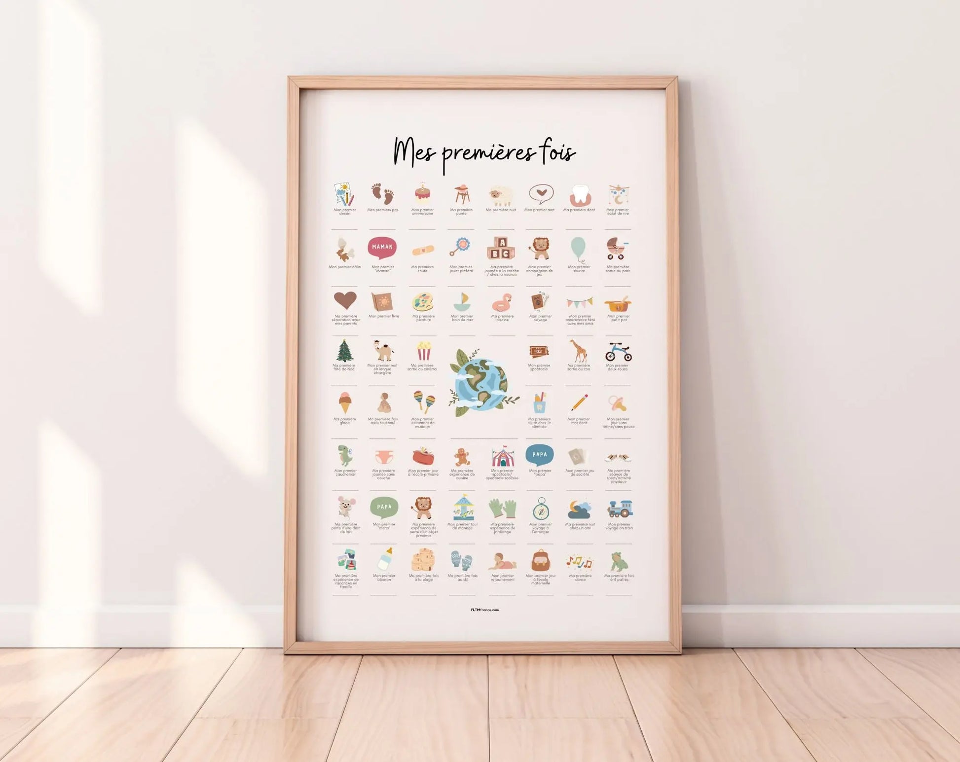 Affiche Mes premières fois - Cadeau naissance bébé FLTMfrance