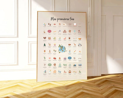 Affiche Mes premières fois - Cadeau naissance bébé FLTMfrance