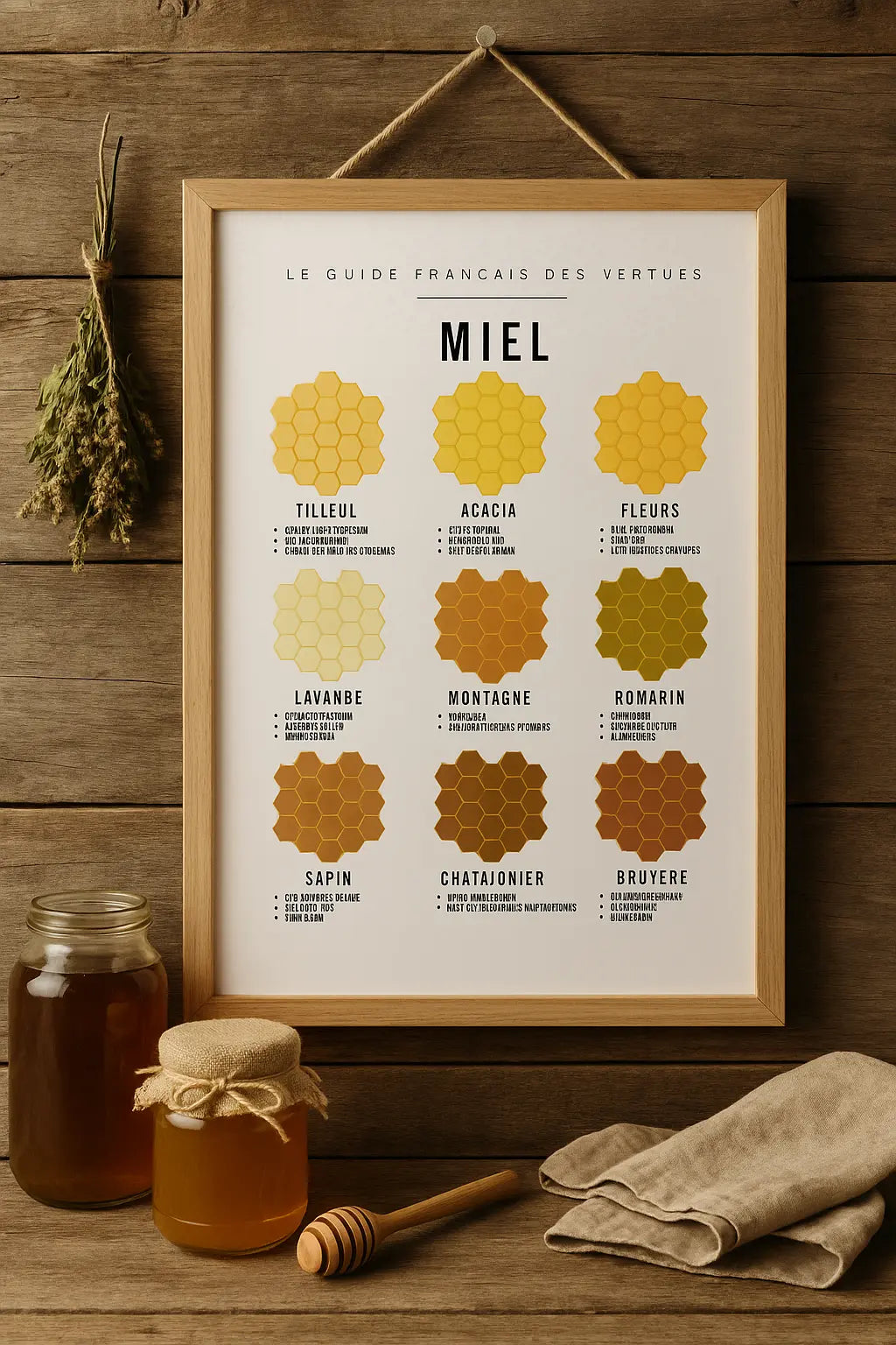 Affiche Miel – Le guide français des vertus du miel FLTMfrance