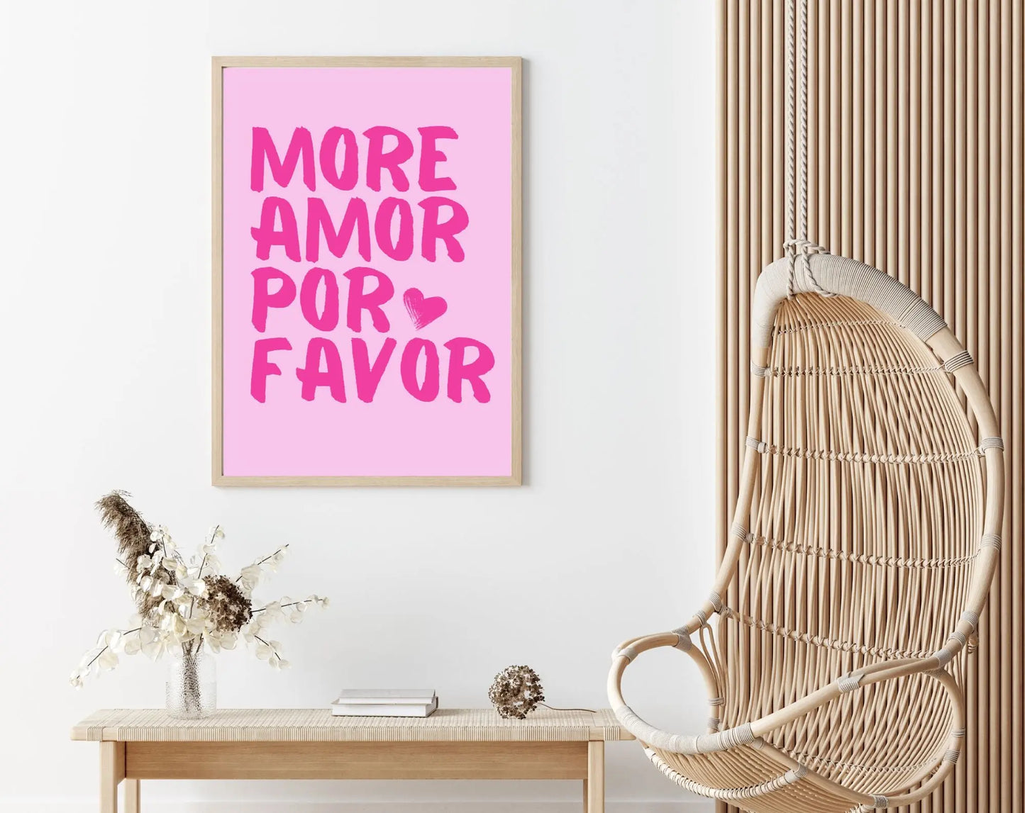 Affiche More Amor Por Favor rose - Affiche de citation d'amour FLTMfrance