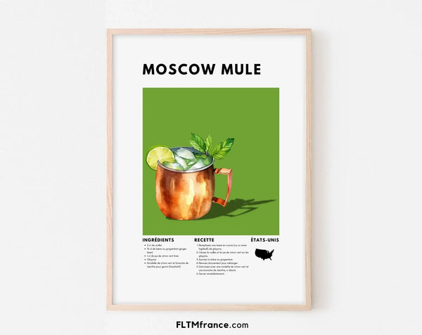 Affiche Moscow Mule - Affiche recette de cocktail