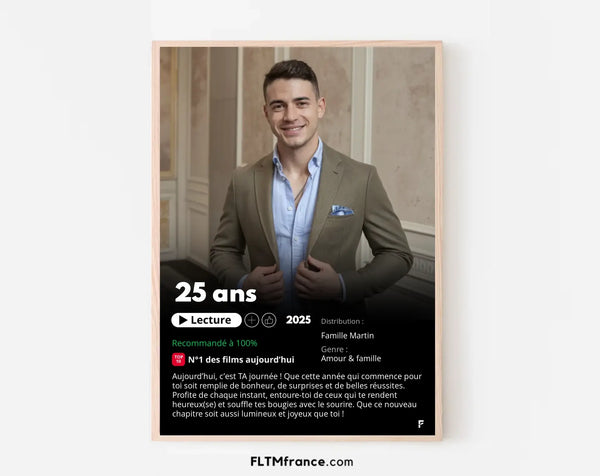 Affiche Netflix 25 ans personnalisée