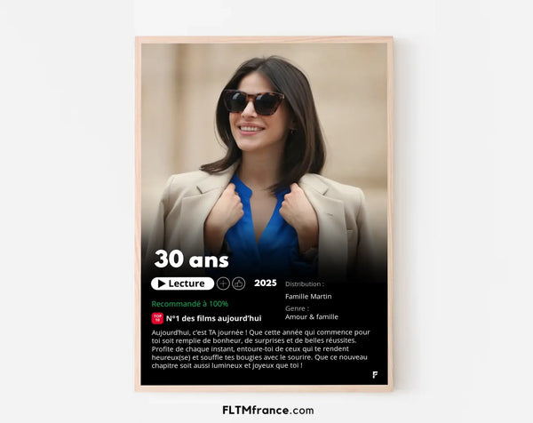 Affiche Netflix 30 ans personnalisée