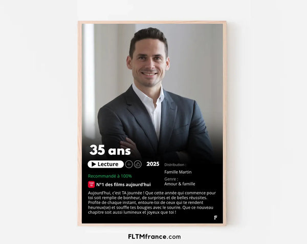 Affiche Netflix 35 ans personnalisée