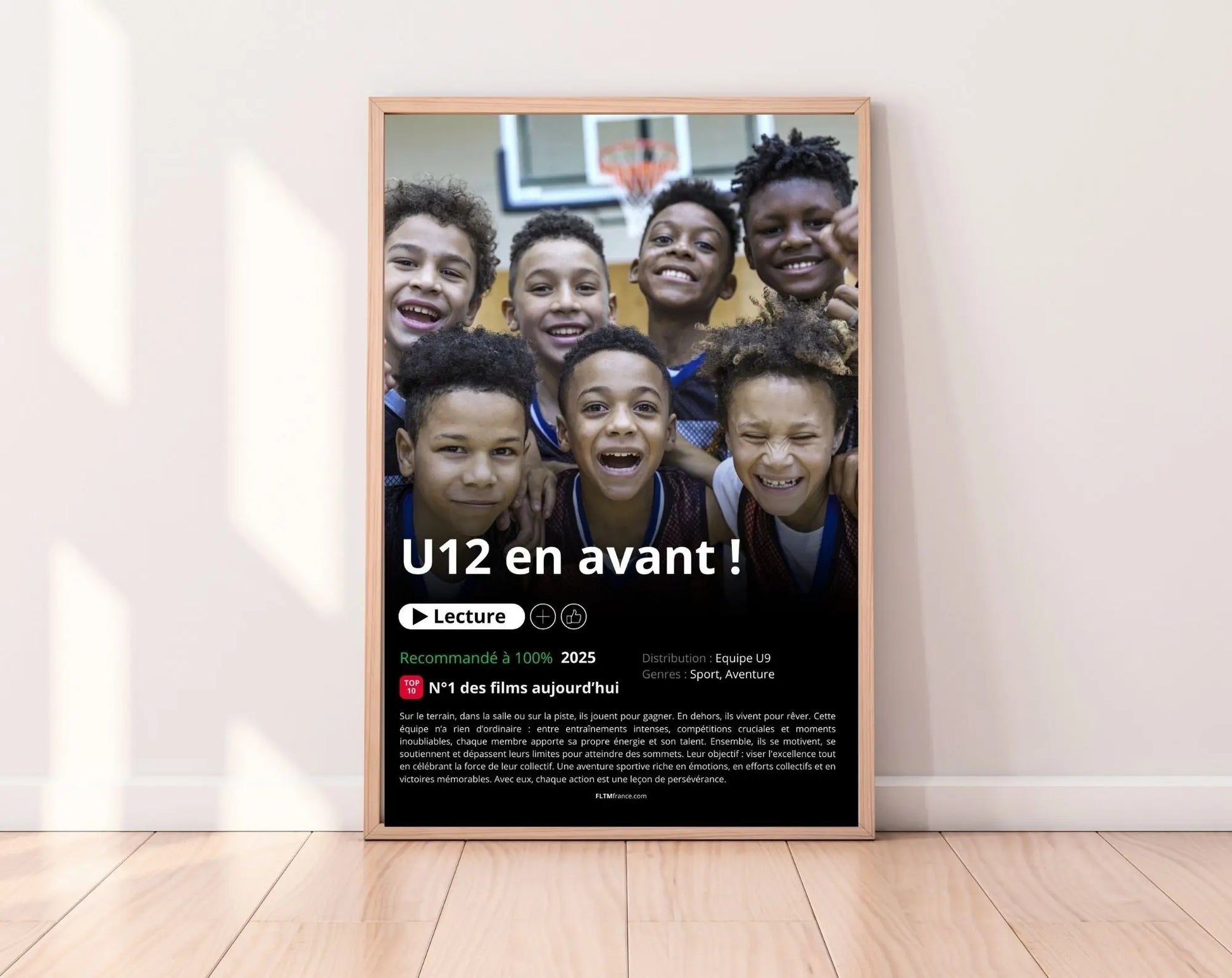 Affiche Netflix Equipe de basket personnalisée FLTMfrance