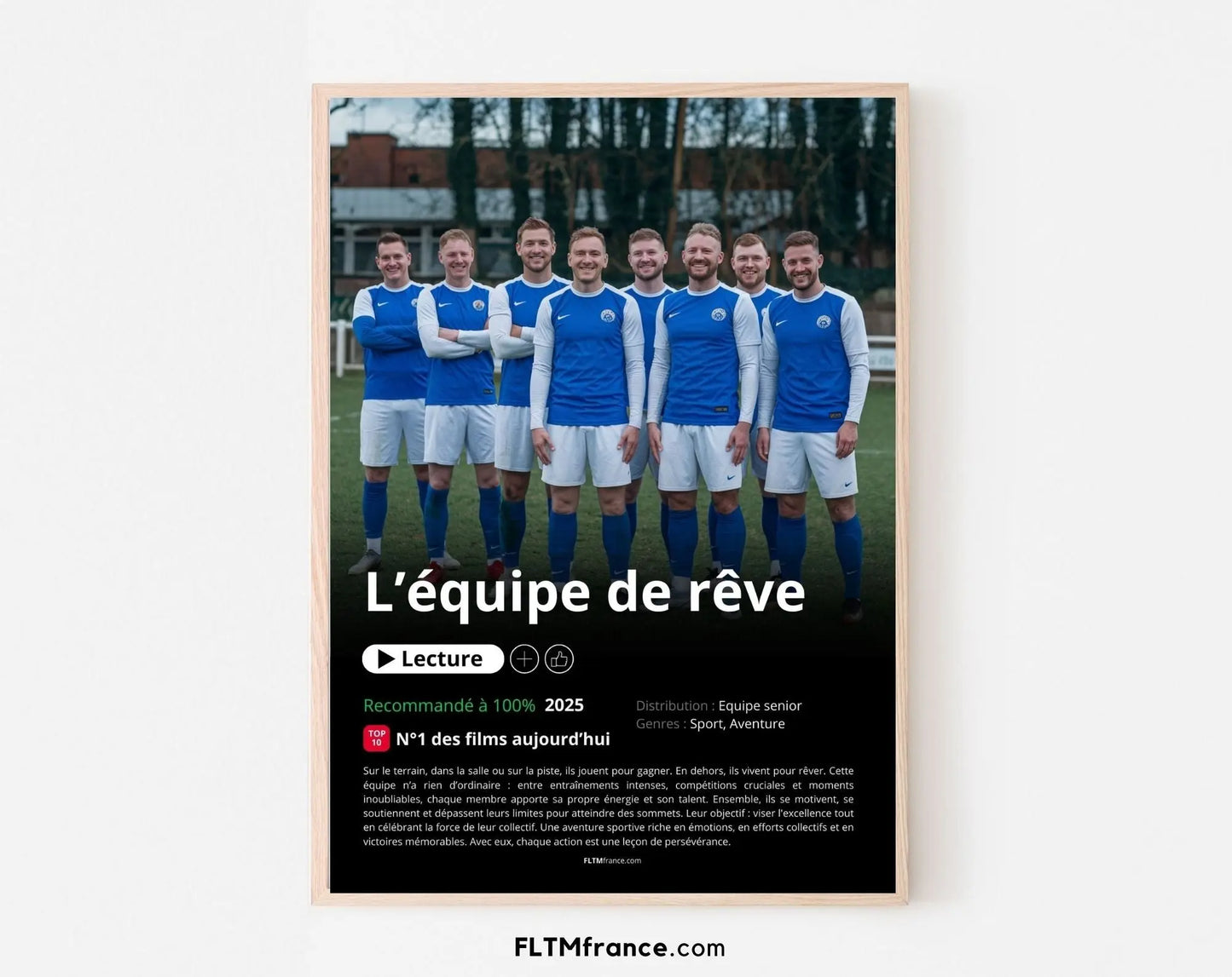 Affiche Netflix Equipe de foot personnalisée FLTMfrance