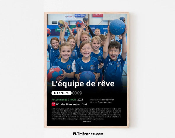 Affiche Netflix équipe de handball personnalisée