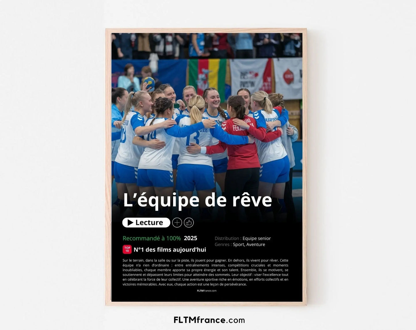 Affiche Netflix Equipe de handball personnalisée FLTMfrance