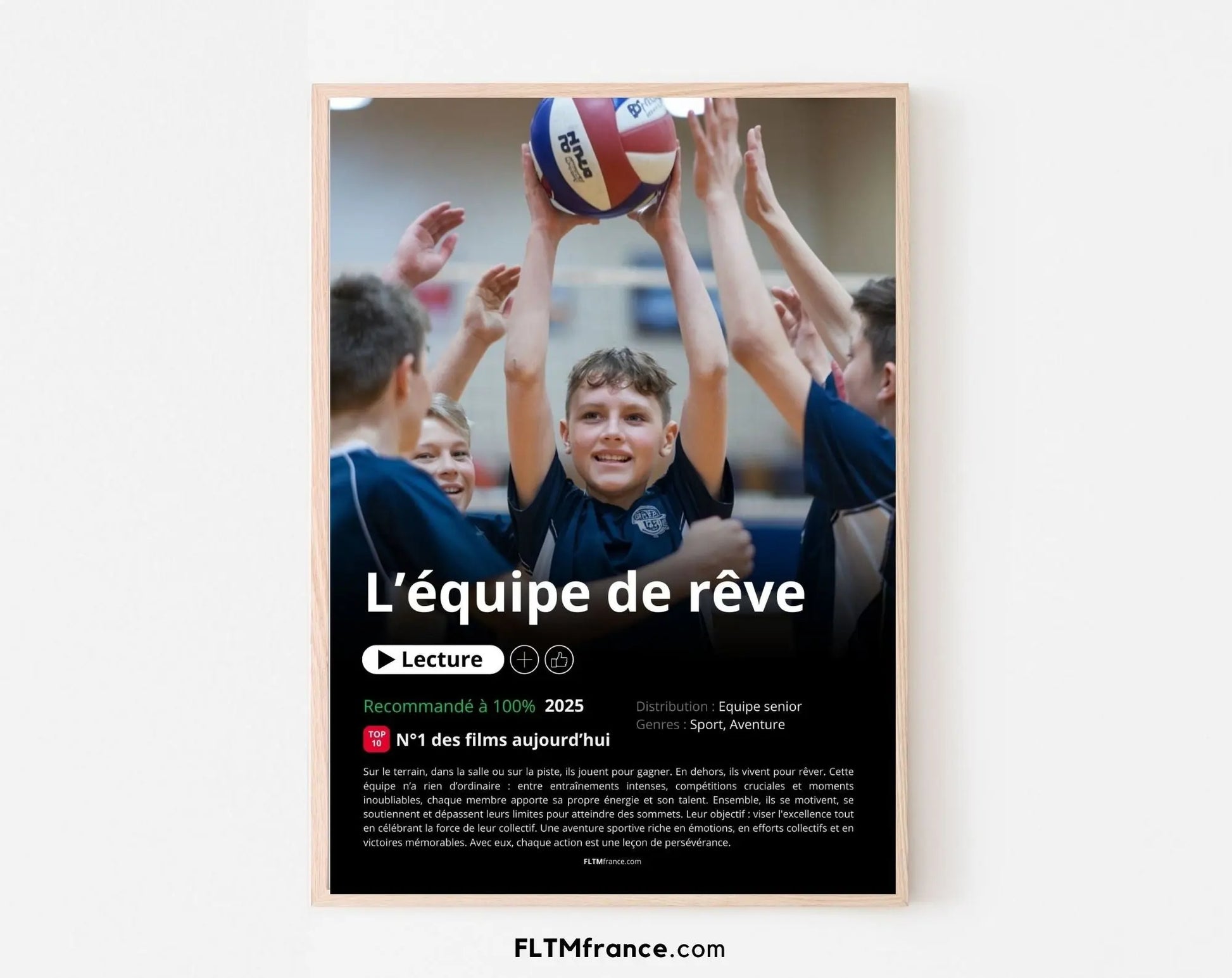 Affiche Netflix Equipe de handball personnalisée FLTMfrance