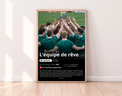 Affiche Netflix Equipe de rugby personnalisée FLTMfrance